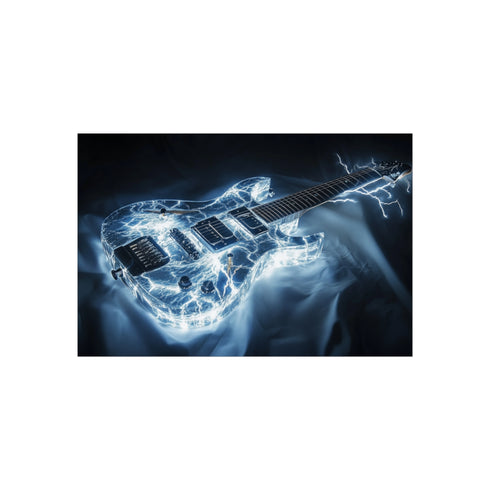"Lightning Electric Guitar Art Poster"