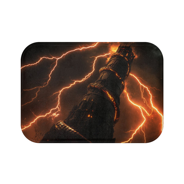 "Lightning Serpents Tower Bath Mat"