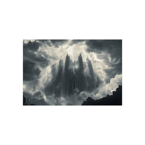 "Lightning Strikes Cloud Cathedral Poster"