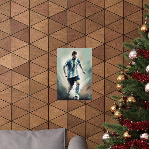 Lionel Messi Argentina Poster with bold, vivid colors - indoor Matte Paper.