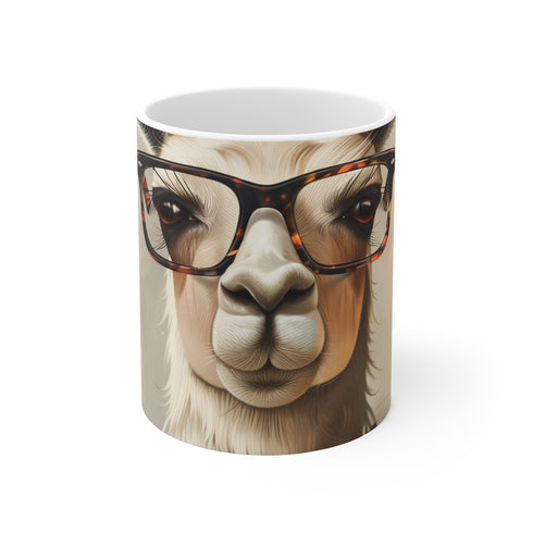 "Llama Hipster Glasses Mug: Your Daily Caffeine Fix"