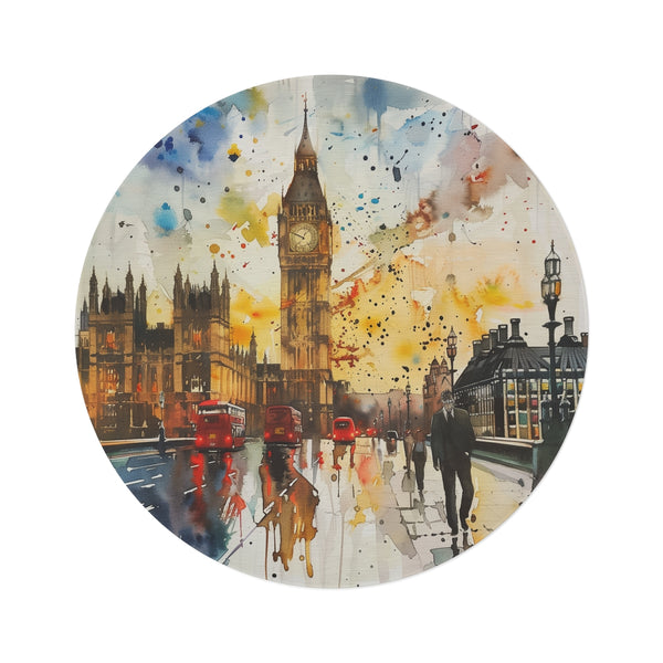 "London Landmark Watercolor Rug"