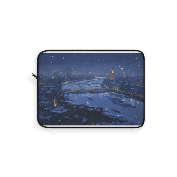 London Snow Night Laptop Sleeve:
