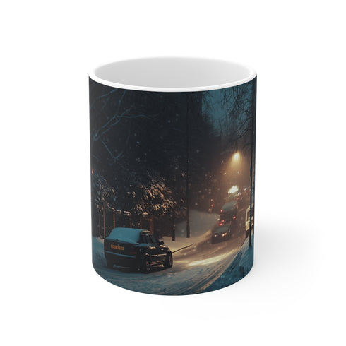 "London Snow Night Mug: Cozy Elegance"