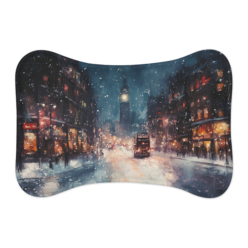 "London Snow Night Pet Mat"