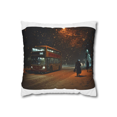 "London Snow Night Pillowcase: Dreamy Cityscape Collection"