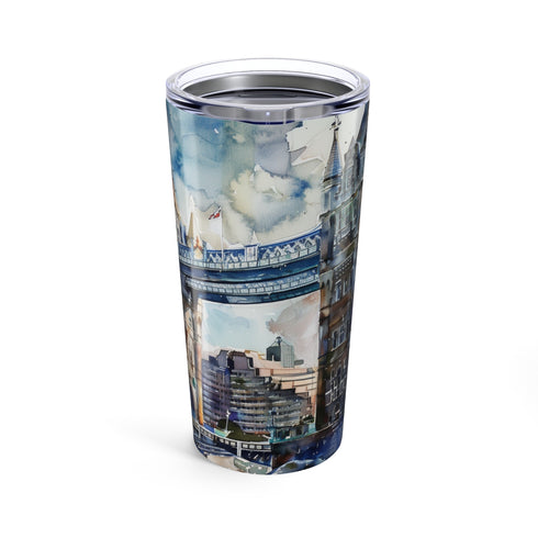 London Tower Bridge Watercolor Bottle
