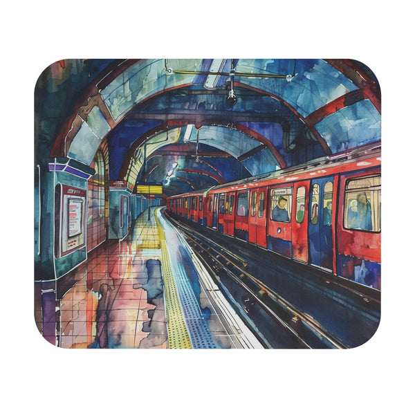 London Underground Watercolor Mouse Pad Underground Elegance.
