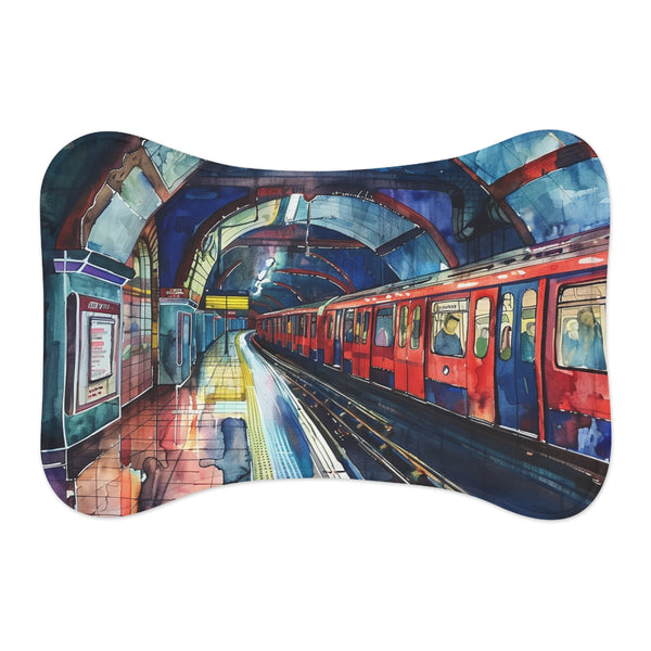 London Underground Watercolor Pet Mat
