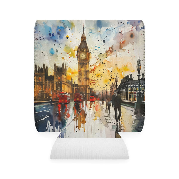 London Watercolor Can Cooler Sleeve