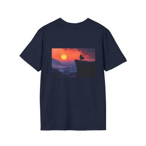 Lone Knight Cliff Sunrise T-Shirt