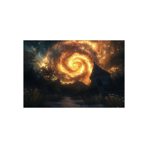 "Lost Shrine Landscape with Galaxy"