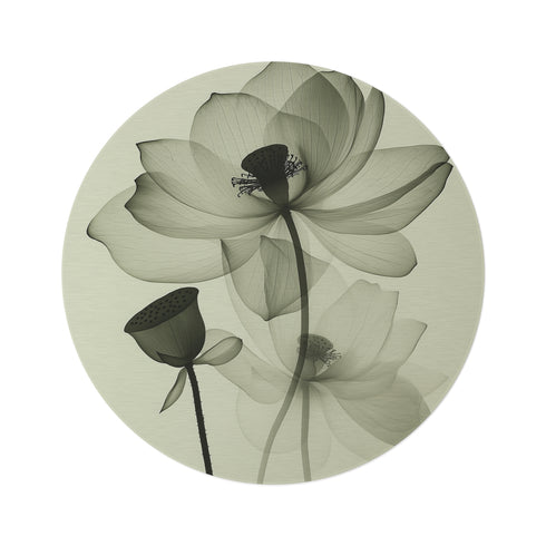 Lotus X-Ray Round Rug: Serenity