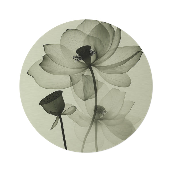 Lotus X-Ray Round Rug: Serenity