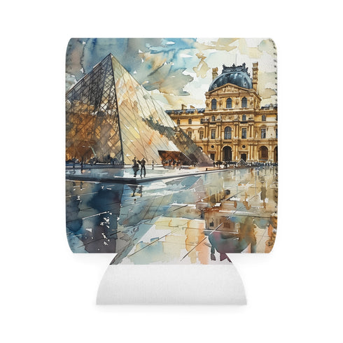 Louvre Paris Watercolor Can Cooler