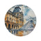 "Louvre Paris Watercolor Round Rug"
