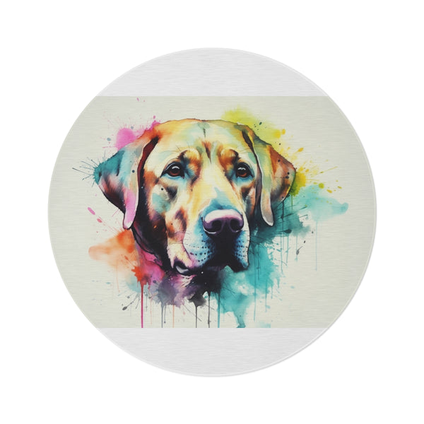 "Lovable Labrador Round Rug: Cozy"