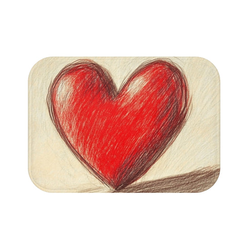 "Love Heart Leaf Bath Mat"