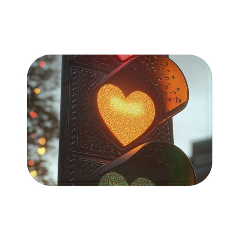"Love Lights Traffic Bath Mat"