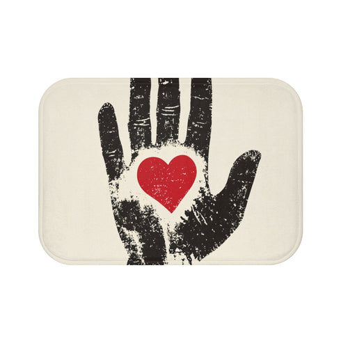 "Lovebird Heart Print Bath Mat"