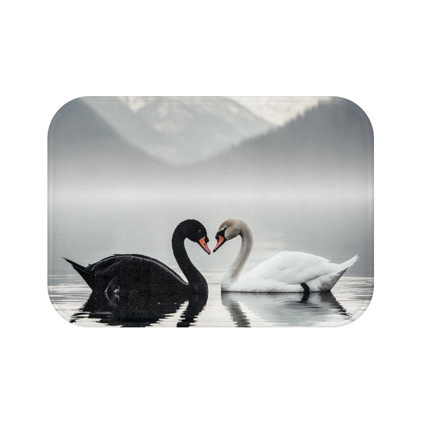 "Lovebird Heart Shaped Bath Mat"