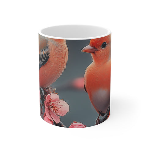 "Lovebirds Silindare Coffee Mug"