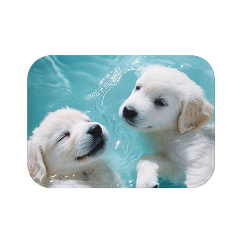 "Luminous Blue Water Bath Mat"