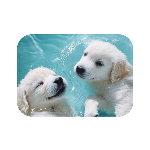 "Luminous Blue Water Bath Mat"