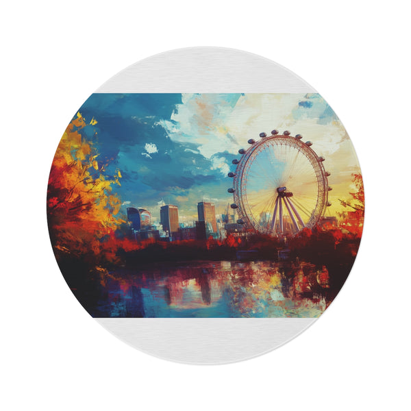 "Luminous London Eye Round Rug"