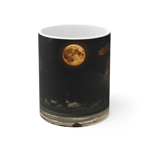 Lunar Eclipse Alien Beach Mug