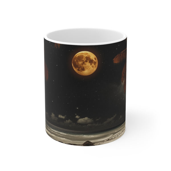 Lunar Eclipse Alien Beach Mug