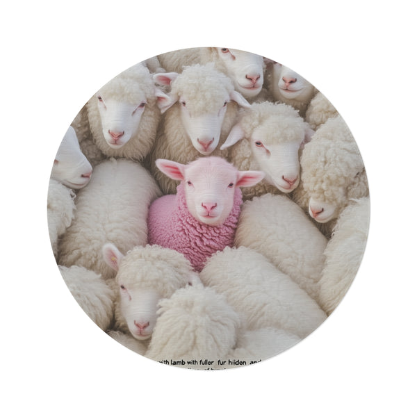 "Luxurious Cream-Pink Lamb Rug"