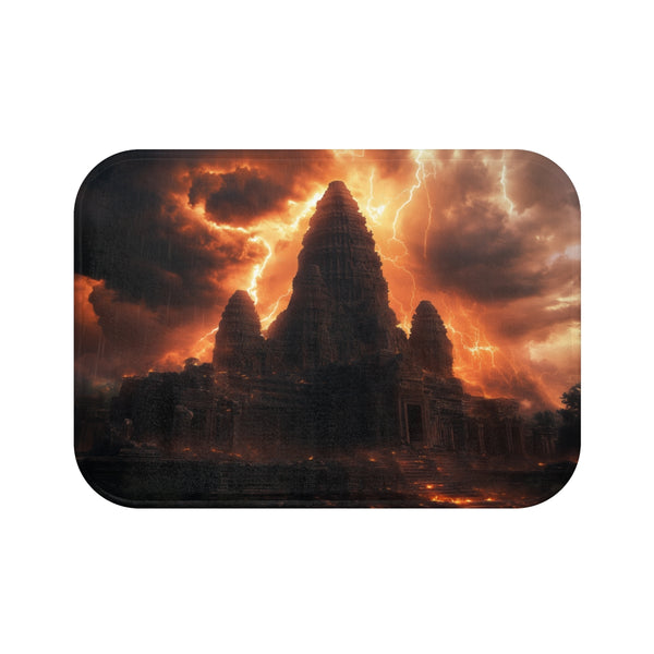 Luxurious Digital Storm Temple Bathmat