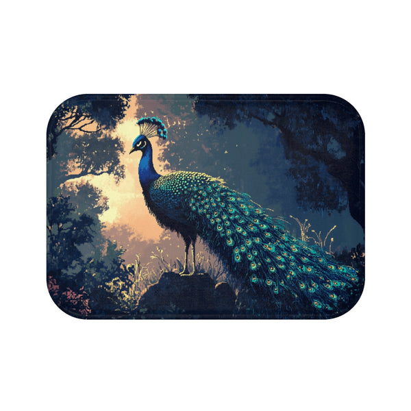 Luxurious Peacock Bath Mat Design