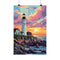 "Maine Sunset: Lighthouse on Rocks"