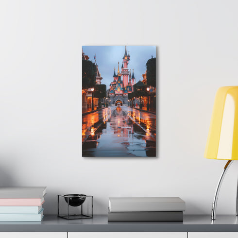 Majestic Disney Castle Canvas Print in Vibrant Color 18x12 1.25"