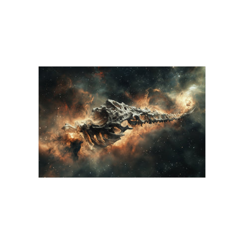 Majestic Dragon Skeleton Nebula Poster