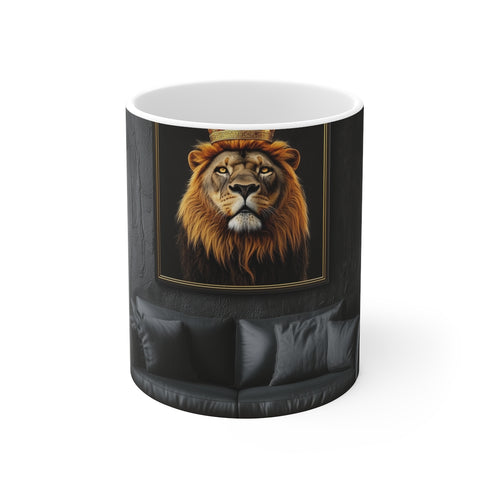 Majestic Lion Golden Crown Mug