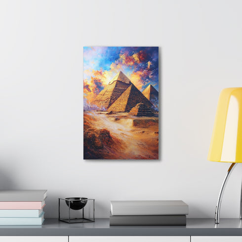 Majestic Pyramids of Giza Canvas Painting - Ancient Egyptian Art Décor.