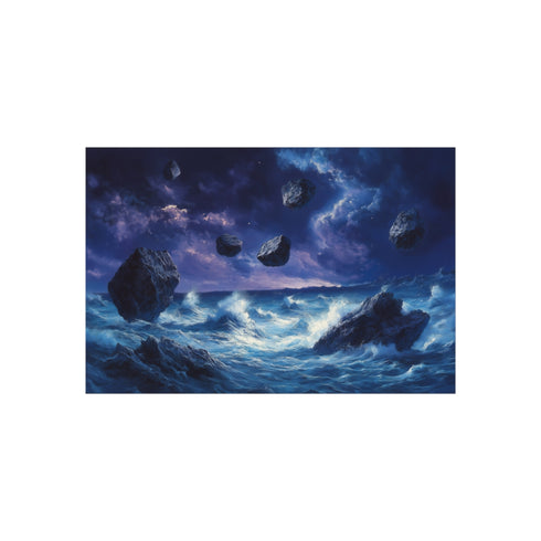 "Majestic Stormy Ocean Floating Rocks"