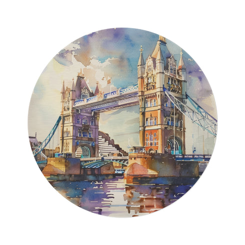 "Majestic Tower Round Rug: Elevate Your Space"