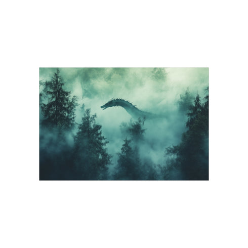 Majestic Water Dragon in Fog