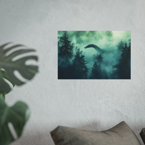 Majestic Water Dragon in Fog