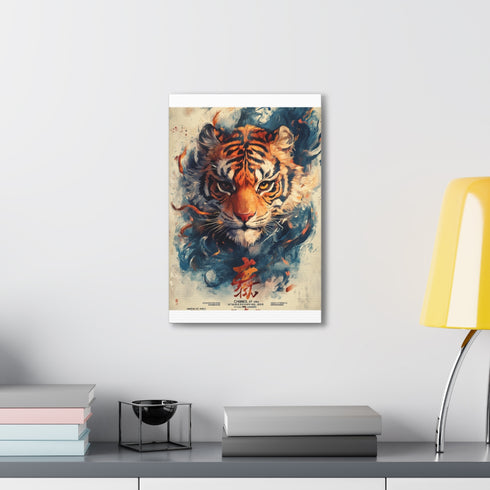 Majestic Tiger canvas print, vibrant colors, perfect for home decor.