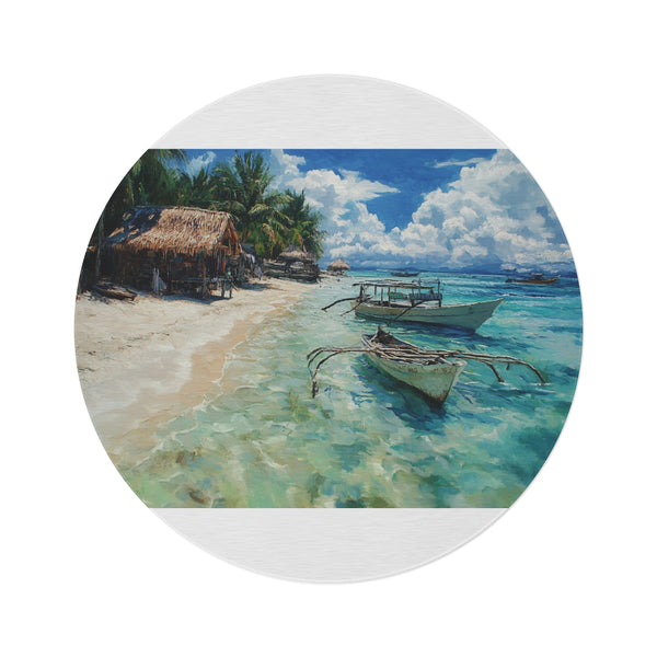 "Malapascua Island Round Rug: Tropical Paradise"