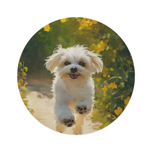 "Maltese Bliss Round Rug"