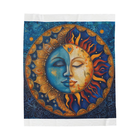 "Mandala Sun and Moon Cozy Blanket"