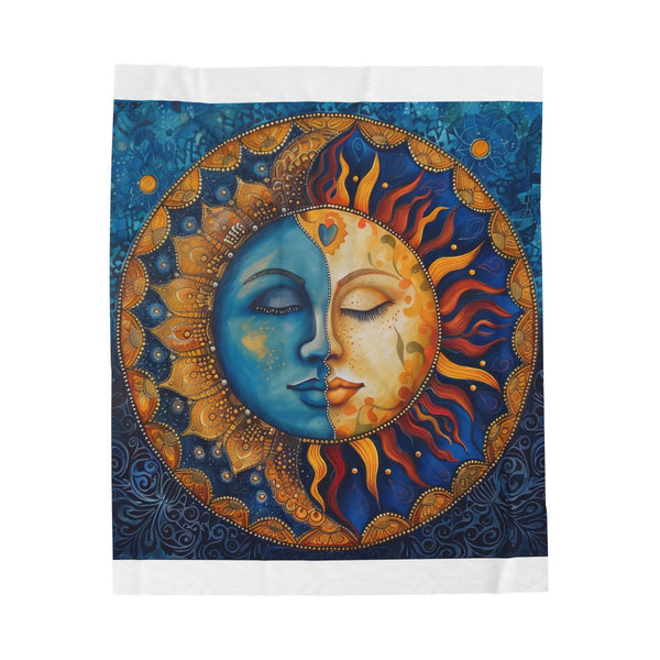 "Mandala Sun and Moon Cozy Blanket"