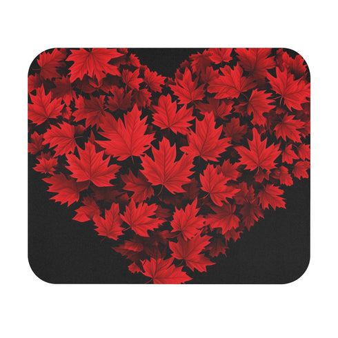 Maple Leaf Heart Mouse Pad