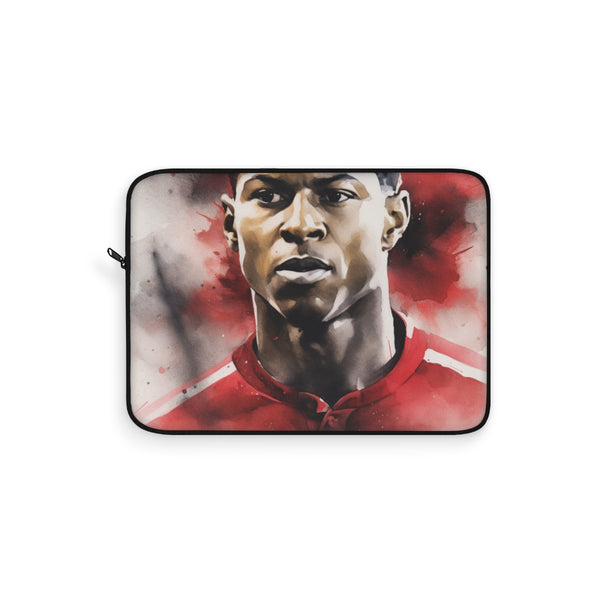 "Marcus Rashford Football Watercolor Laptop Sleeve"